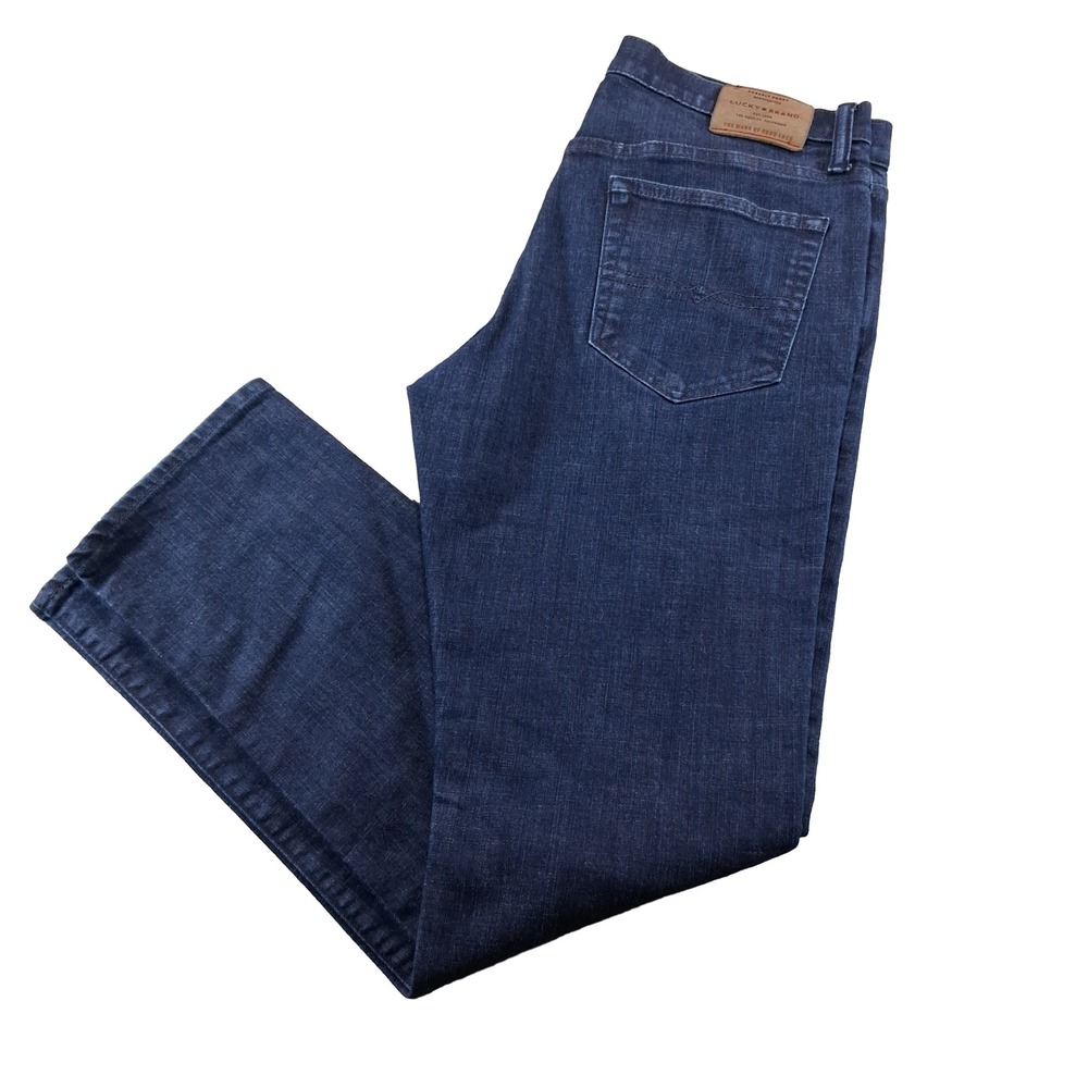Lucky Brand Jeans Mens 34x32 Dark Wash 121 Slim Fit Stretch Denim Indigo